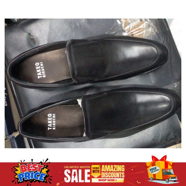 Takeo Kikuchi Mens Slip-on Loafers - Black - Image 3