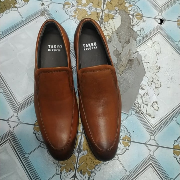 Takeo Kikuchi Mens Slip-on Loafers - Brown - Image 3