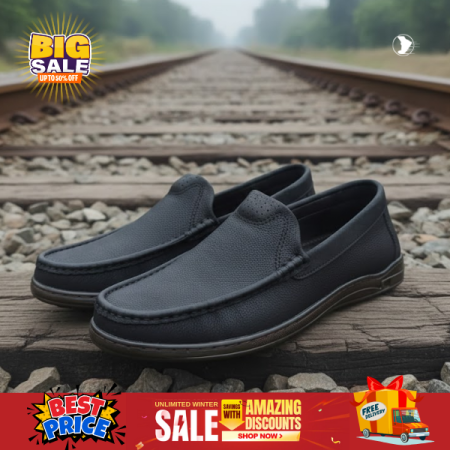 Men’s Black Grained Leather - Loafers