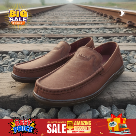 Men’s Brown Grained Leather - Loafers