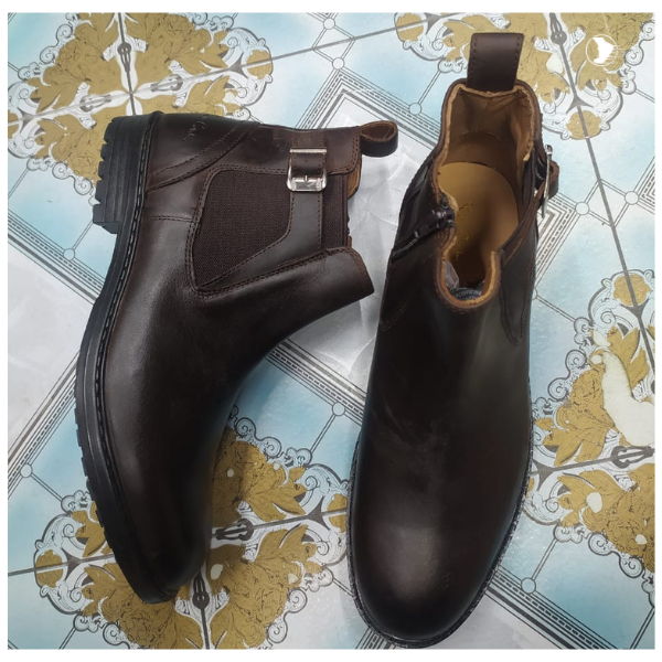 Men’s Premium Leather Chelsea Boots - Chocolate Brown - Image 2