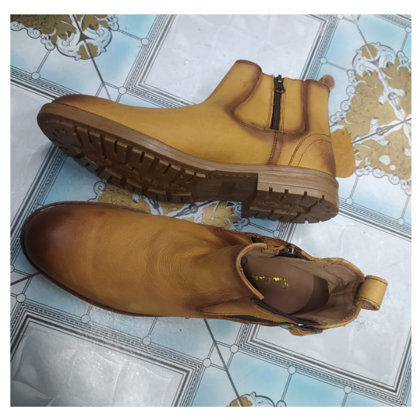 Men's Tan Burnished Leather Chelsea Boots - Image 2