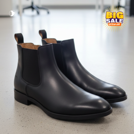 Men's Leather Chelsea Boots - Black