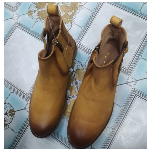 Men's Tan Burnished Leather Chelsea Boots - Image 3