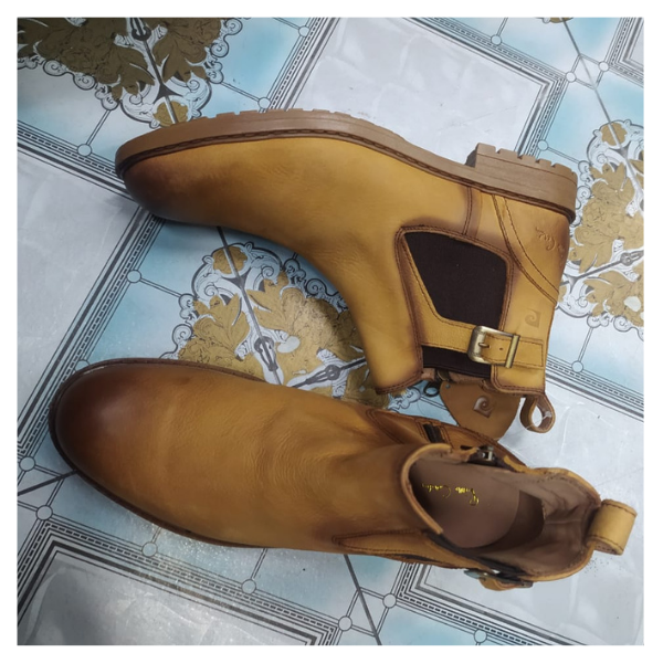 Men's Tan Burnished Leather Chelsea Boots - Image 4