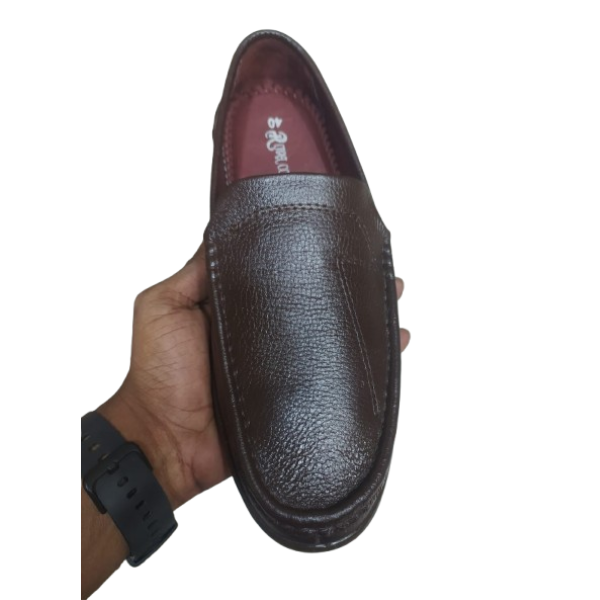 Men’s Dark Brown Grained Leather - Loafers - Image 2