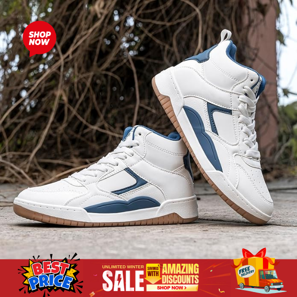 Redtape Highneck Sneakers - White/Blue