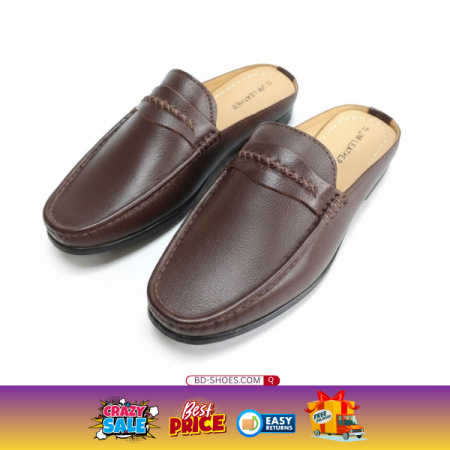 JM Leather Men’s Premium Textured Brown half shoes.