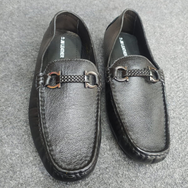 JM Leather Men’s Premium Loafers - Black - Image 3