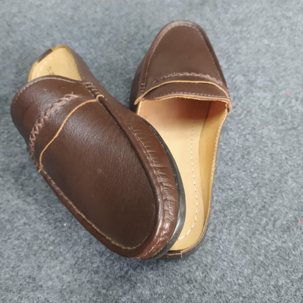 JM Leather Men’s Premium Textured Brown Half Shoes - Image 4