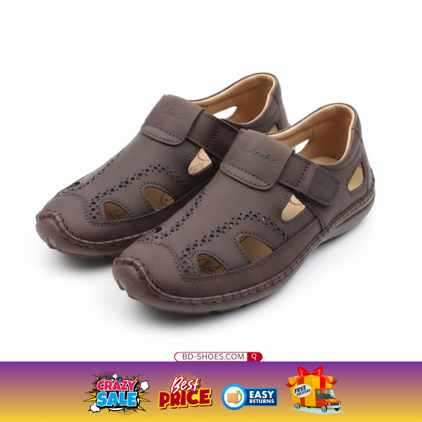 Men’s Brown Leather Open-Side Comfort Loafers - Laser-cut perforations and open-side vents allow for maximum airflow, keeping feet cool in warmer climates.