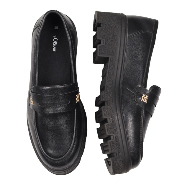 s.Oliver Women’s Chunky Loafers – Black