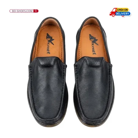 Men’s Premium Black Leather Loafers, Free Home Delivery!