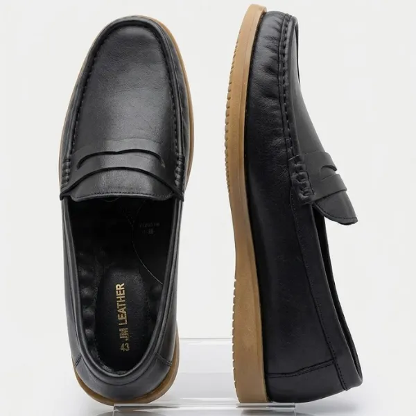 Men’s Genuine Leather Penny Loafers - JM Leather - Image 2