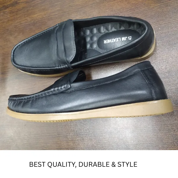 Men’s Genuine Leather Penny Loafers - JM Leather - Image 3