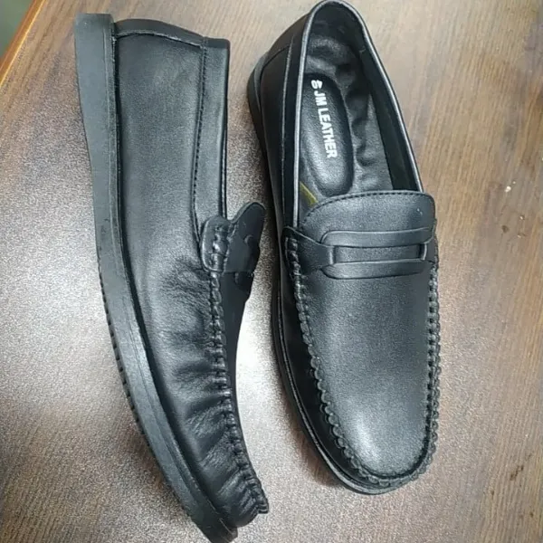 JM Leather Classic Formal & Casual Loafer -Black - Image 4