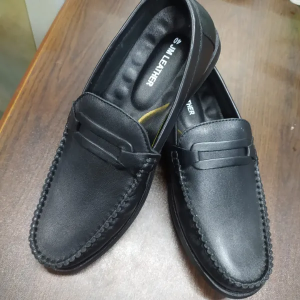JM Leather Classic Formal & Casual Loafer -Black - Image 5