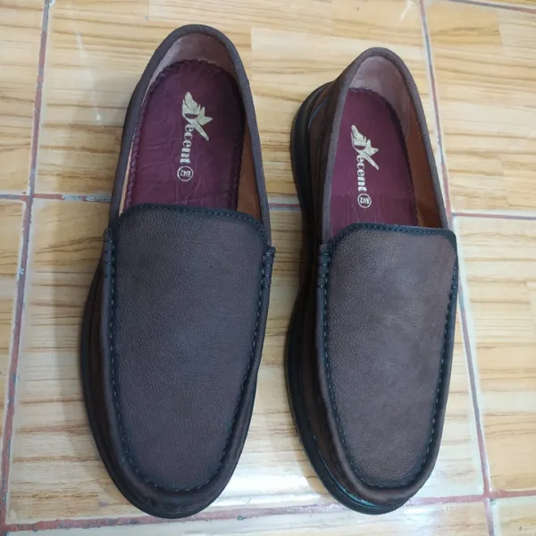 Men’s Premium Coffee Brown Suede Loafers - Image 2