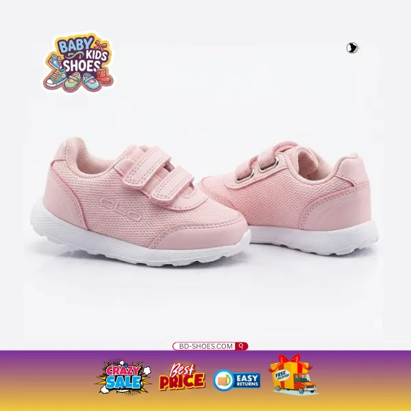 Toddler Baby Girls' Sneakers A clean, modern aesthetic in a soft pastel pink finish, perfect for casual outings, preschool, or playground fun.cross-strap-genuine-leather-slides