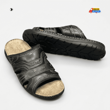 Men’s Premium Hand-Stitched Leather Slides Strategic side cut-outs allow for natural airflow, keeping your feet cool even in humid climates.