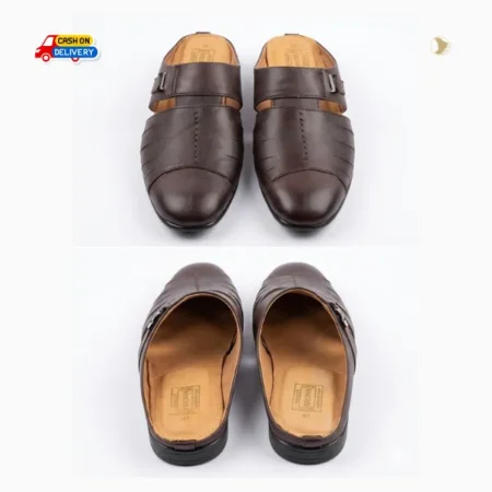AROMA Men’s Genuine Leather Casual Sandals – Chocolate brown, 100% Genuine High-Grade Leather for a premium look and long-lasting durability.