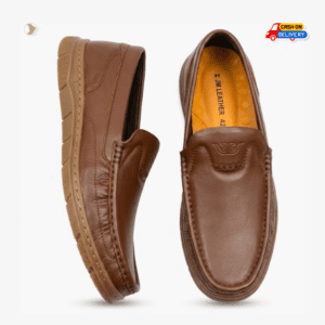 Premium Men’s Genuine Leather Loafers -Classic Tan, Soft leather lining and a perforated insole ensure airflow, keeping feet cool during long hours of wear.