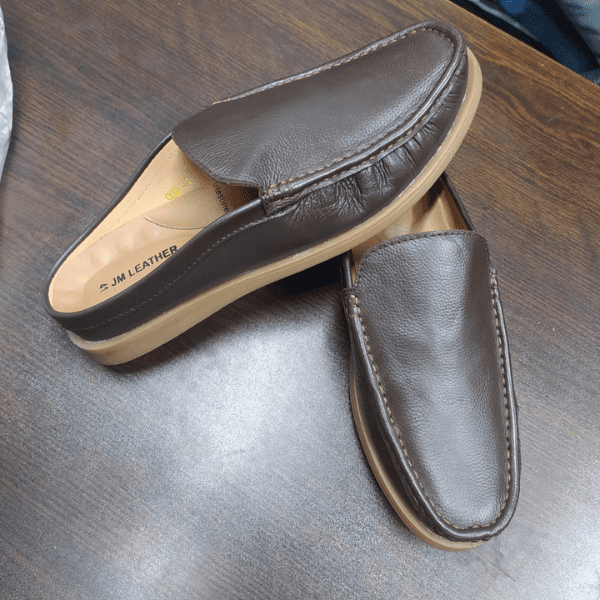 JM Leather Men's Genuine Leather Half-Loafers - Image 3