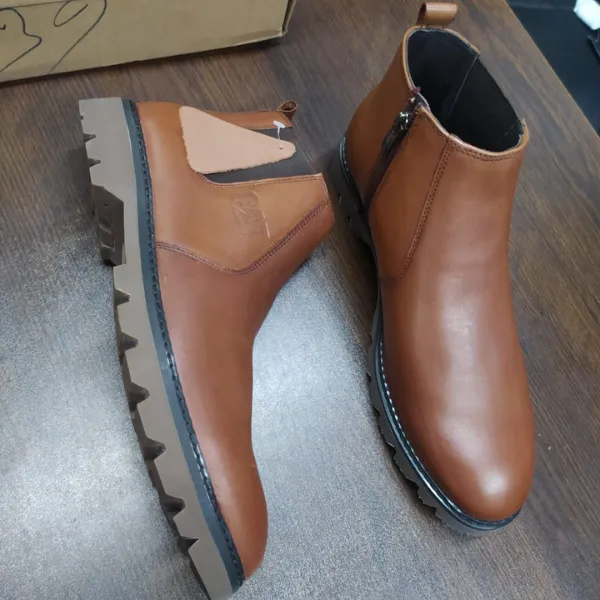 CAT Men's Leather Chelsea Boots - Brown - Image 5