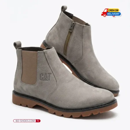 CAT Grey Nubuck Ankle Boots with Side Zip & Lug Sole, Special Price only 2399 Tk with Free delivery.