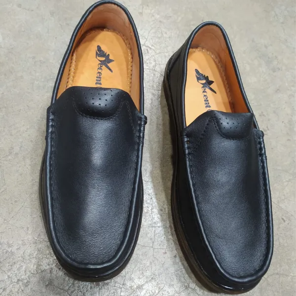 Men’s Premium Black Leather Loafers - Image 2